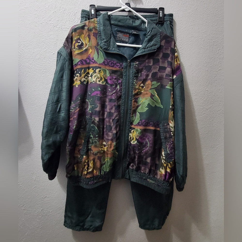 100% silk jogging pant suit. Vintage. - Picture 11 of 16